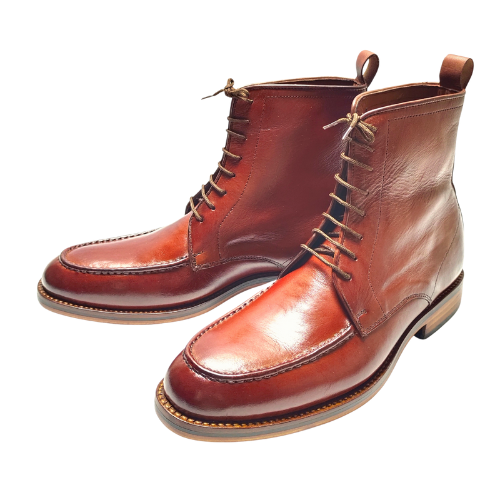 Handmade Brown Leather  Men’s Lace-Up Boots