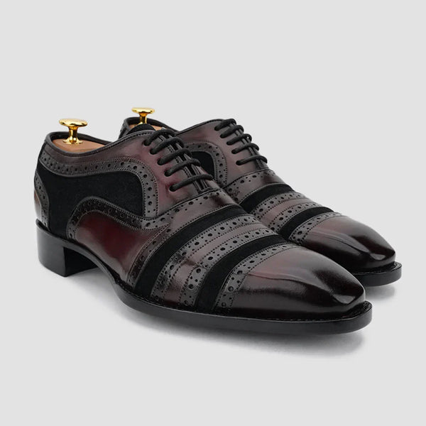 Men's Burgundy Cap Toe Oxfords