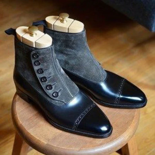 Custom Handmade Two-Tone Leather Boots for Men & Women