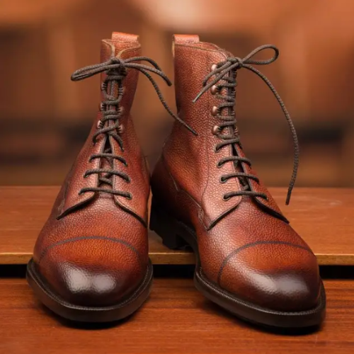 Burgundy Leather ToeCap Boots Luxury Goodyear Welted