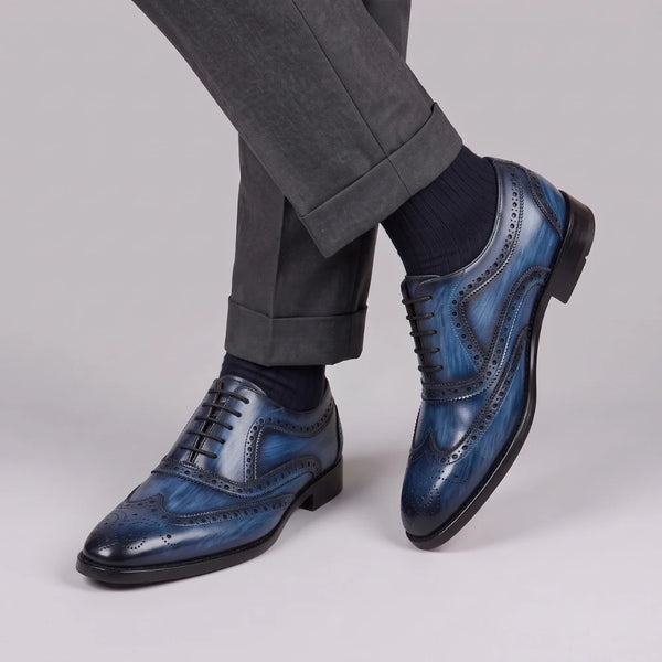 Wingtip Brogue Oxford- Navy